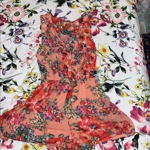 Pink floral romper